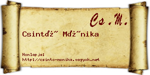 Csintó Mónika névjegykártya